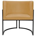 Ver imagem 6 de Poltrona Decorativa para Recepção Luna Suede Base de Ferro Preta - Mostarda, Suede