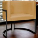 Ver imagem 7 de Poltrona Decorativa para Recepção Luna Suede Base de Ferro Preta - Mostarda, Suede
