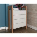 Ver imagem 1 de Balcão de Escritório AZ1012 c/ 4 Gavetas Amêndoa/Branco - Tecno Mobili