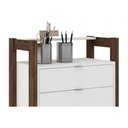 Ver imagem 3 de Balcão de Escritório AZ1012 c/ 4 Gavetas Amêndoa/Branco - Tecno Mobili