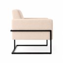 Ver imagem 4 de Poltrona Decorativa Estofada Veludo Base Metálica Industrial Prime Preto – Paraná Metal:Off White