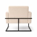 Ver imagem 3 de Poltrona Decorativa Estofada Veludo Base Metálica Industrial Prime Preto – Paraná Metal:Off White