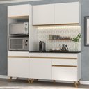 Ver imagem 2 de Cozinha Compacta 3 Pç com Armário e Balcão Mp3694 Veneza Gw Multimóveis Branca