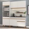 Cozinha Compacta 3 Pç com Armário e Balcão Mp3694 Veneza Gw Multimóveis Branca - 2