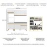 Cozinha Compacta 3 Pç com Armário e Balcão Mp3694 Veneza Gw Multimóveis Branca - 4