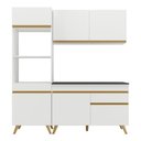 Ver imagem 7 de Cozinha Compacta 3 Pç com Armário e Balcão Mp3694 Veneza Gw Multimóveis Branca