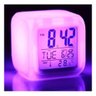 Relógio D Mesa Despertador Digital Cubo Luminária Led 7 Luz - 5