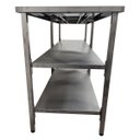 Ver imagem 3 de Mesa de Aço Inox Industrial 190x70x90 cm com 2 Prateleiras Plano Liso Nortinox