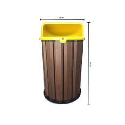 Lixeira em Madeira Plástica 94L In Brasil - 3