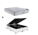 Ver imagem 1 de Cama Box Baú Casal Bipartido Branco Colchão Freedom Molas Ensacadas 138x188 - Ortobom