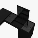 Ver imagem 4 de Escrivaninha Penteadeira Camarim de Canto com Espelho Star Preto Fosco Liso - Mabe Magazine