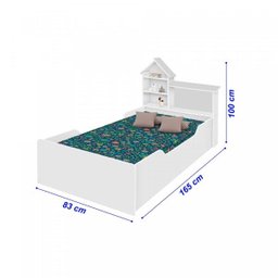 Cama Infantil com Casa de Bonecas Lilly Juvenil Divaloto Branco/Rosa - 3 Cama Infantil com Casa de Bonecas Lilly Juvenil Divaloto Branco/Rosa - 3