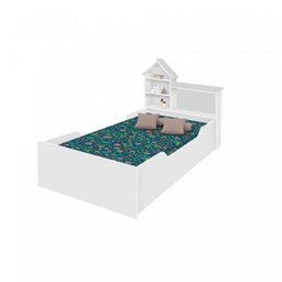Cama Infantil com Casa de Bonecas Lilly Juvenil Divaloto Branco/Rosa - 2 Cama Infantil com Casa de Bonecas Lilly Juvenil Divaloto Branco/Rosa - 2