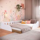 Ver imagem 1 de Cama Casal Montessoriana Infantil Branco/mel