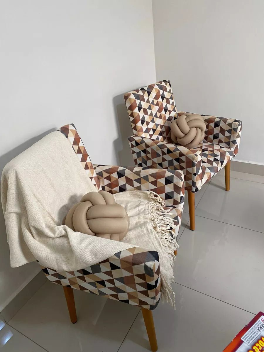 Ver imagem 2 de Almofada de Nó Escandinavo Nozinho Decorativo 35cm Marrom