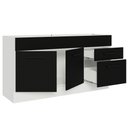 Ver imagem 5 de Balcão Gabinete de Pia Cozinha 150 cm 2 Portas e 2 Gavetas (Sem Tampo e Pia) Branco/Preto Agata Madesa