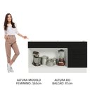 Ver imagem 6 de Balcão Gabinete de Pia Cozinha 150 cm 2 Portas e 2 Gavetas (Sem Tampo e Pia) Branco/Preto Agata Madesa