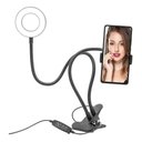 Ver imagem 2 de Hing Light Led Suporte Celular Tripe Mesa Iluminador Luz Iluminacao Anel Fotografia Video 2 em 1