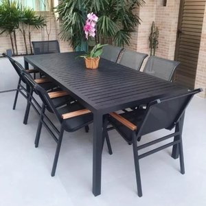 Jogo de Mesa Ripada 8 Cadeiras Cactos de Jardim Piscina