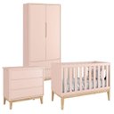 Ver imagem 1 de Quarto de Bebê Classic 2 Portas Rosa com Pés Madeira Natural – Reller