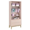 Ver imagem 3 de Quarto de Bebê Classic 2 Portas Rosa com Pés Madeira Natural – Reller