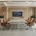 Ver imagem 2 de Kit com 10 Cadeiras Office Diretor com Revestimento em Couro e Base em Aço Cromado Valencia Caramelo