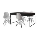 Ver imagem 6 de Mesa Jantar Industrial Retangular 137X90Cm Preta Com 4 Cadeiras Brancas Base Ferro Cor: Preto