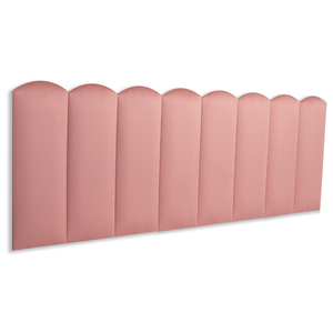 Cabeceira Queen Modulada Nuvem Cama Box Veludo Rosé