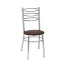 Ver imagem 3 de Kit 4 Cadeiras para Sala de Jantar CC33 Cinza/Cromado/Marrom