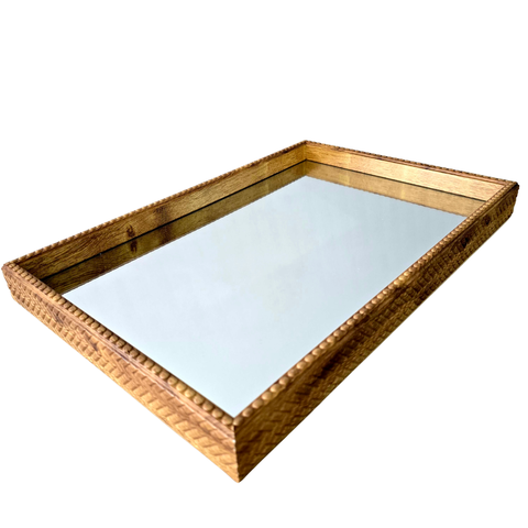 Bandeja em Mdf Borda Traços com Espelho Tama 23311 - 25cm