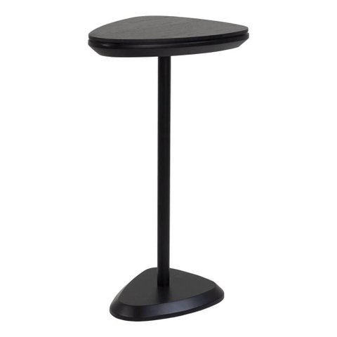Mesa Apoio Elsinki Baixa Ebanizado Base e Haste Preta 55cm - 60229