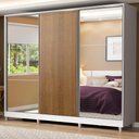 Ver imagem 1 de Guarda-roupa Casal 100% Mdf Madesa Royale 3 Portas de Correr com Espelho com Pés