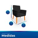 Ver imagem 7 de Kit 02 Poltrona Nina Decorativa Suede Preto para Escritorio, Sala Salão Biselos-Decor