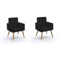 Ver imagem 1 de Kit 02 Poltrona Nina Decorativa Suede Preto para Escritorio, Sala Salão Biselos-decor