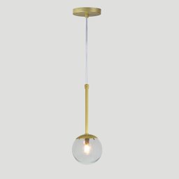 Pendente Globo Esfera de Vidro 12cm - Ouro - Vidro Cristal - 1