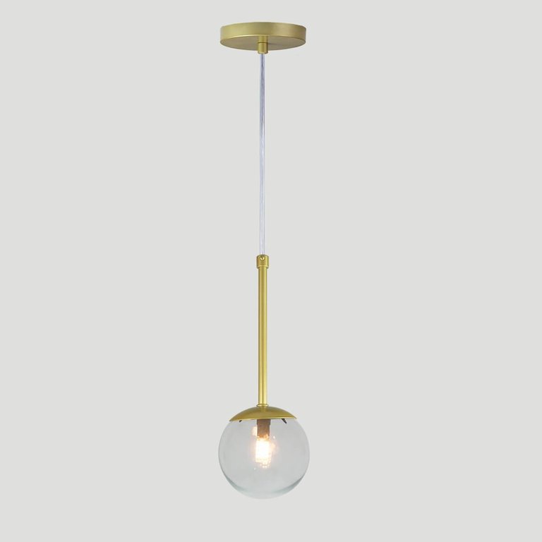 Pendente Globo Esfera de Vidro 12cm - Ouro - Vidro Cristal