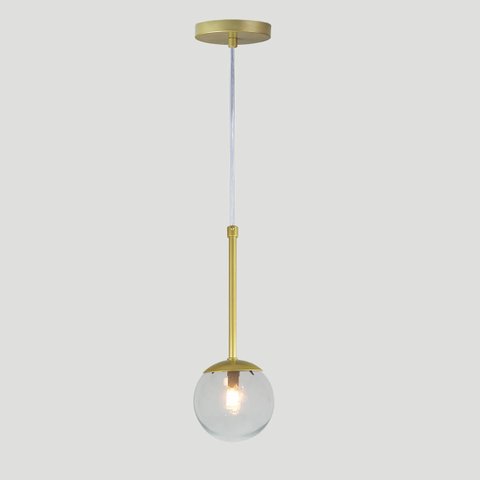 Pendente Globo Esfera de Vidro 12cm - Ouro - Vidro Cristal
