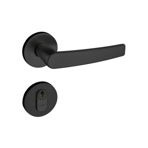 Fechadura Externa Pado Concept Roseta Redonda Preta 40mm 401E