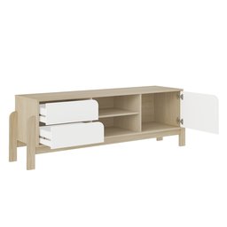 Rack para Tv até 65 Polegadas 1 Porta 2 Gavetas Nature Naturale e Branco 160cm - 7