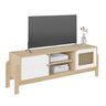 Rack para Tv até 65 Polegadas 1 Porta 2 Gavetas Nature Naturale e Branco 160cm - 6