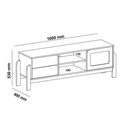 Rack para Tv até 65 Polegadas 1 Porta 2 Gavetas Nature Naturale e Branco 160cm - 4
