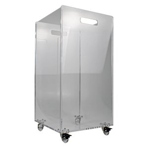 Caixa Cesto Em Acrílico 33 Cm X 33 Cm X 65 Cm Com Rodízios Centauri Acrílicos