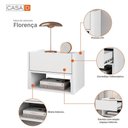 Ver imagem 4 de Mesa de Cabeceira Suspensa Florença 1 Gaveta Branco - Casa D