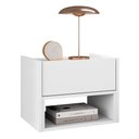 Ver imagem 1 de Mesa de Cabeceira Suspensa Florença 1 Gaveta Branco - Casa D
