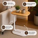 Ver imagem 3 de Mesa de Apoio Madeira Mesinha Auxiliar Lateral Canto Quarto Sala Sofa Cama Home Office Centro Cabece