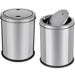 Lixeira Basculante Multiuso para Banheiro, Escritório, Cozinha Inox 05 Litros - 1
