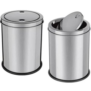 Lixeira Basculante Multiuso para Banheiro, Escritório, Cozinha Inox 05 Litros