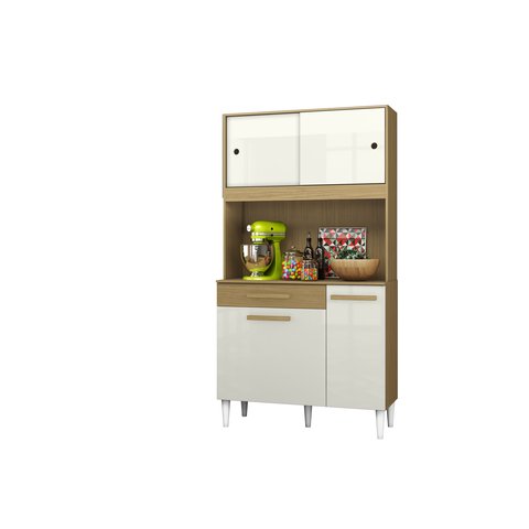 Armário de Cozinha Completa  Kit Amelia 2 Portas de Correr Atacama/offwhite 90cm