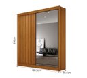 Ver imagem 2 de Guarda Roupa Solteiro c/Espelho Ripado Milano - Arbo Design