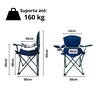 Cadeira para Camping Dobravel Reforçada Premium 160kg Azul Lu0102_az - 8
